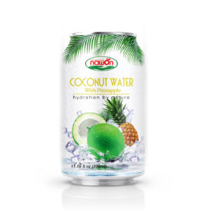 can 330 ml 11 18 fl oz pure coconut water and pineapple flavor nawon