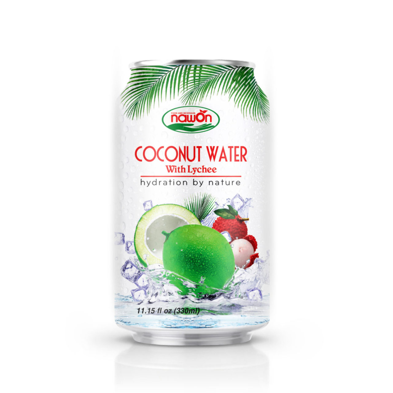 Can 330 ml 11 18 fl oz pure coconut water with lychee flavor nawon