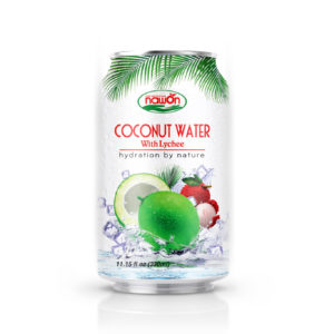 Can 330 ml 11 18 fl oz pure coconut water with lychee flavor nawon