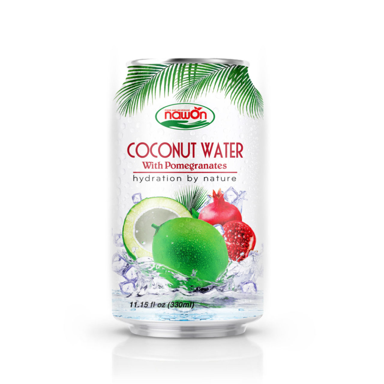 Can 330 ml 11 18 fl oz pure coconut water with pomegranate flavor nawon