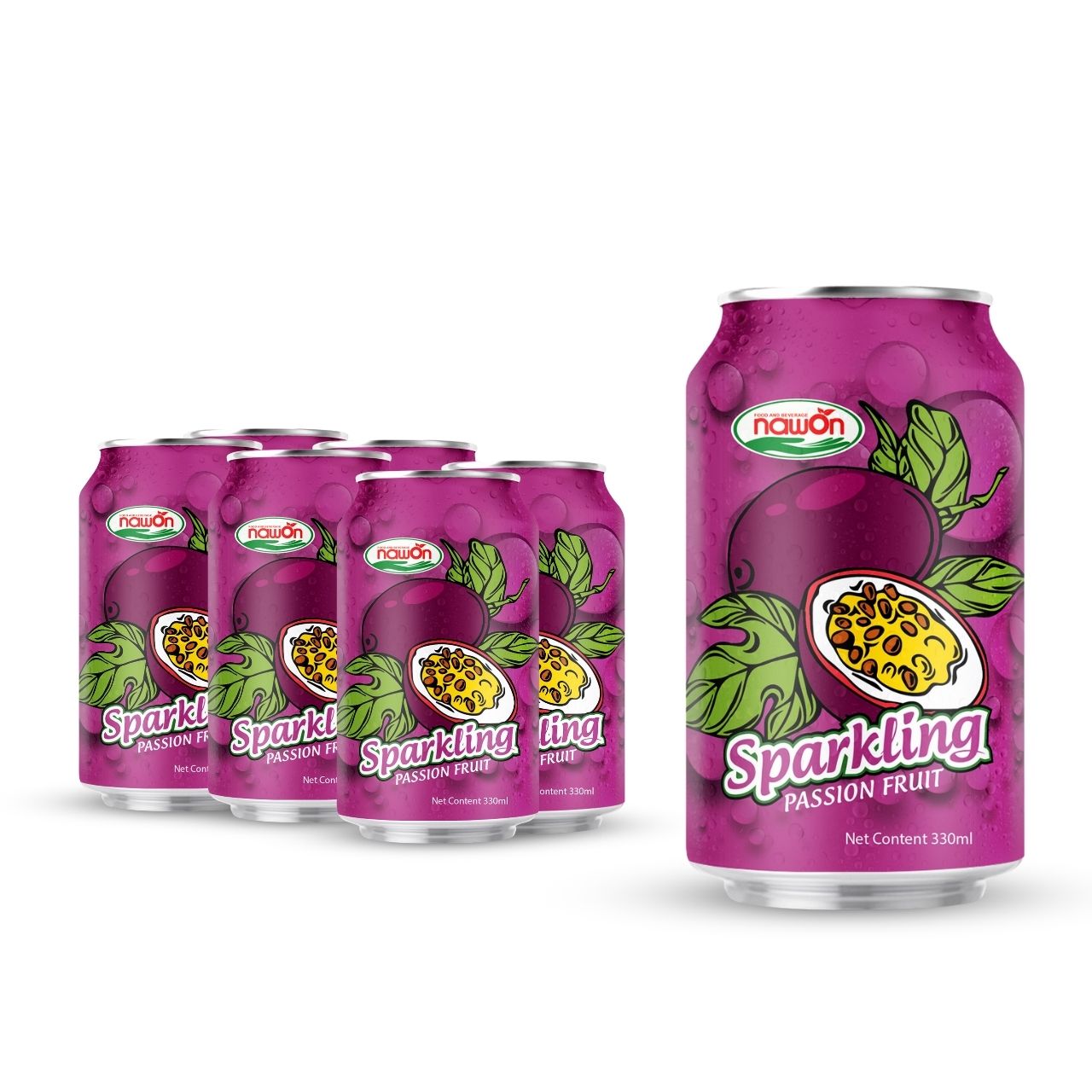 Can 330ml 11 18 fl oz sparkling juice drink with passion fruit flavor