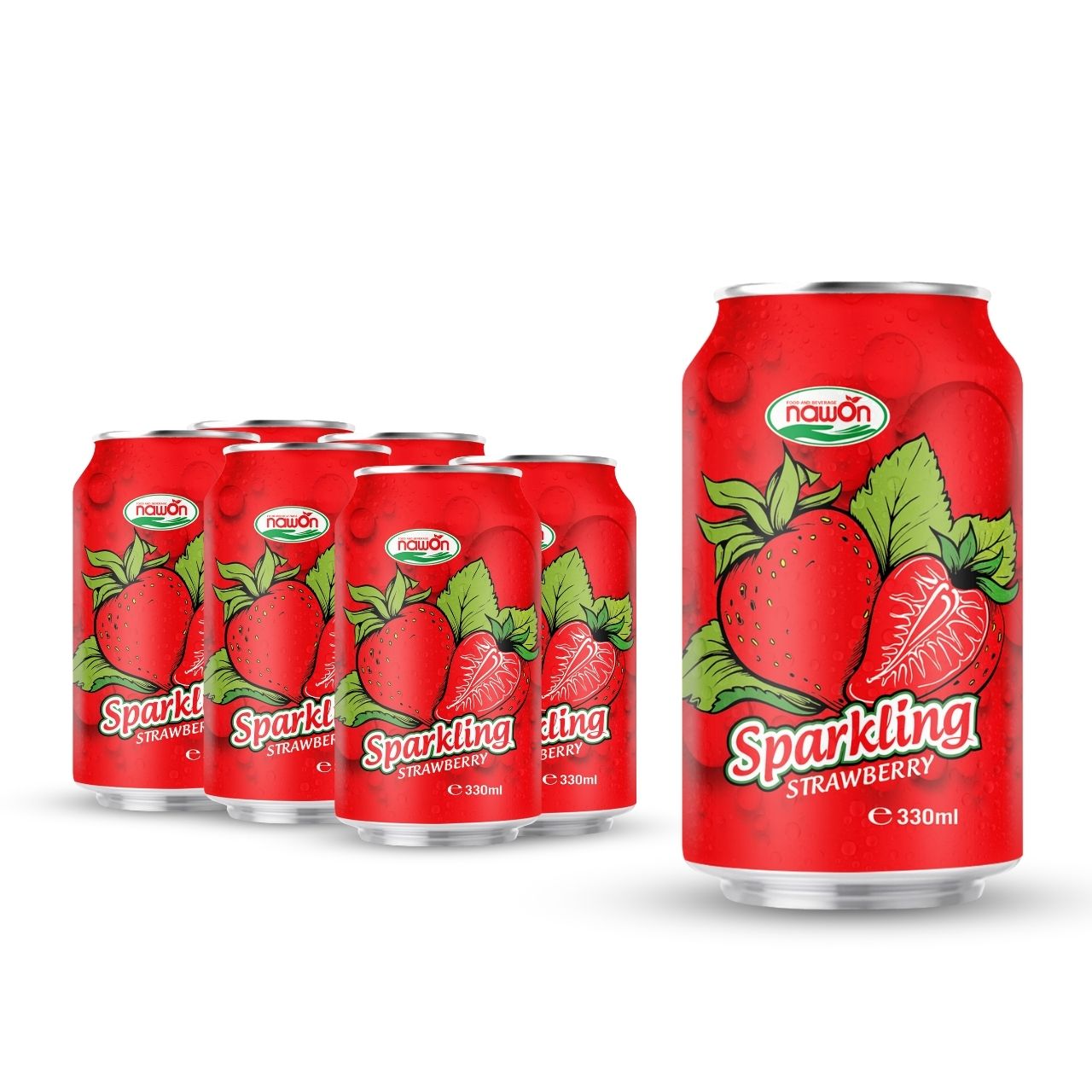 Can 330ml 11 18 fl oz sparkling juice drink with strawberry flavor
