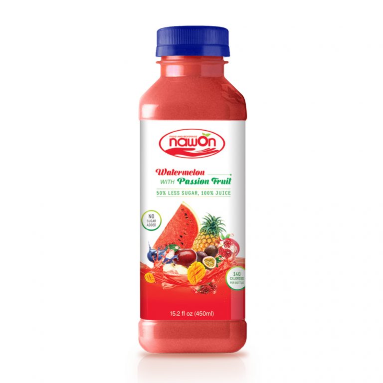 15.2 fl oz NAWON Less Sugar Bottle Watermelon with Passion Fruit Juice