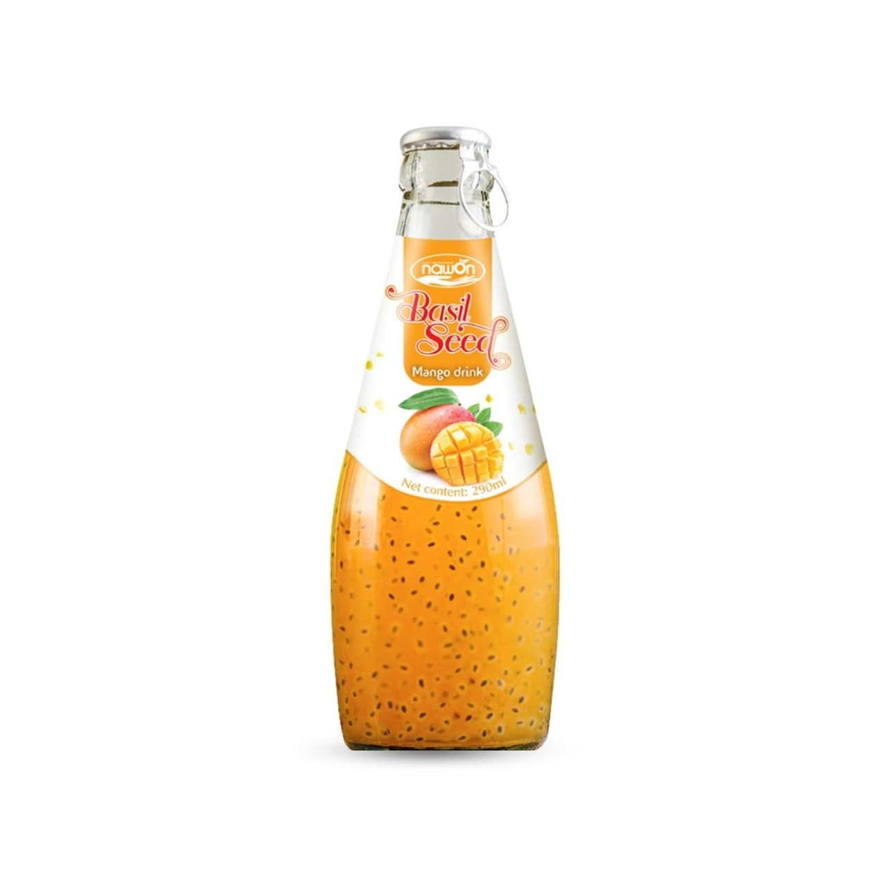 Glass Bottle 290 Ml 9 81 Fl Oz Refreshing Basil Seed Drink with Mango Juice Flavor (3)