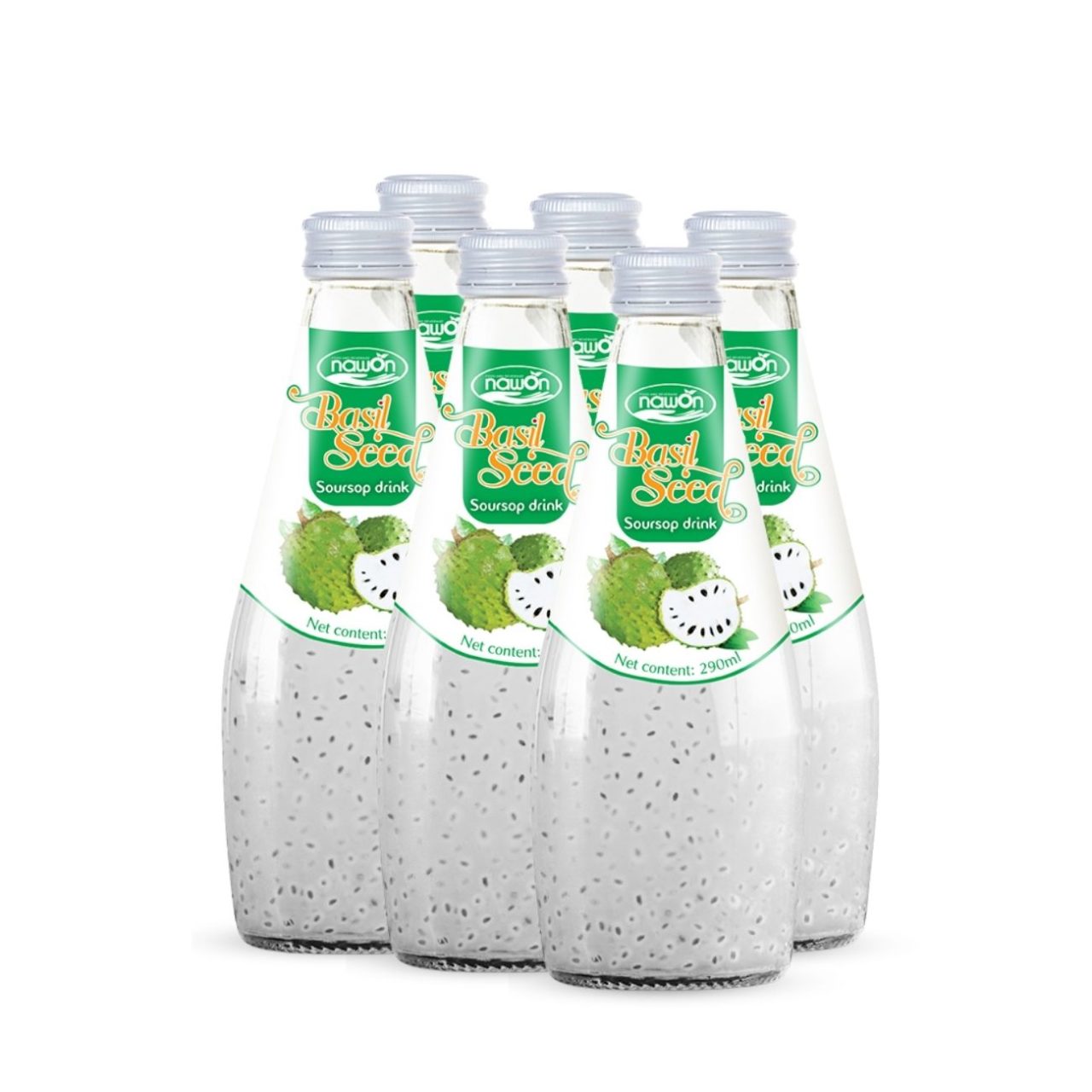 glass bottle 290 ml 9 81 fl oz refreshing basil seed drink with soursop juice flavor (2)