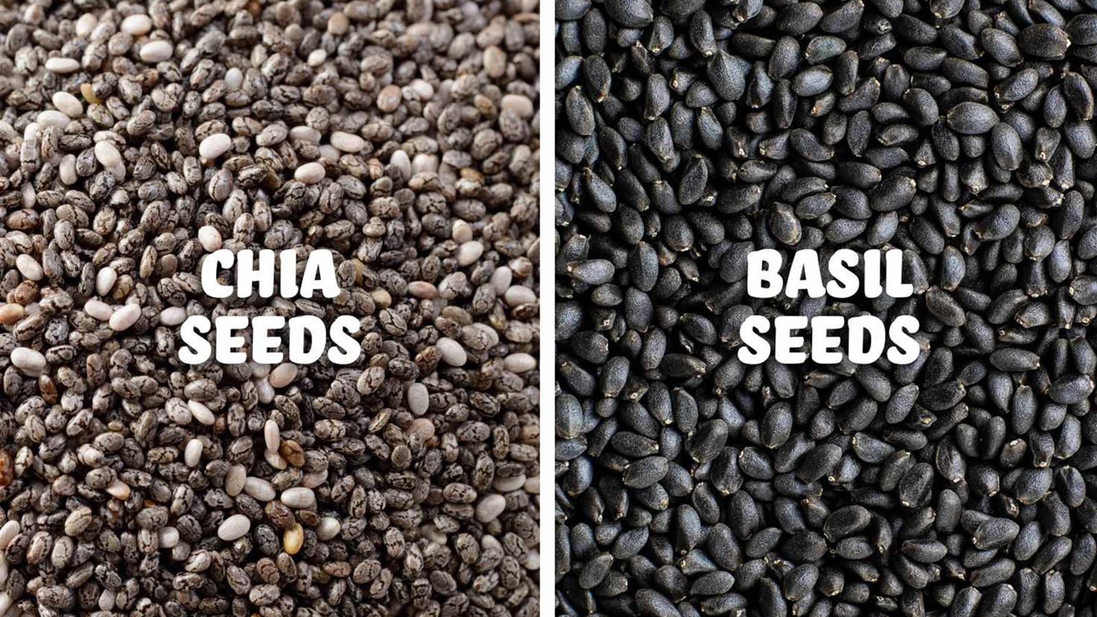 Basil seeds and chia seeds