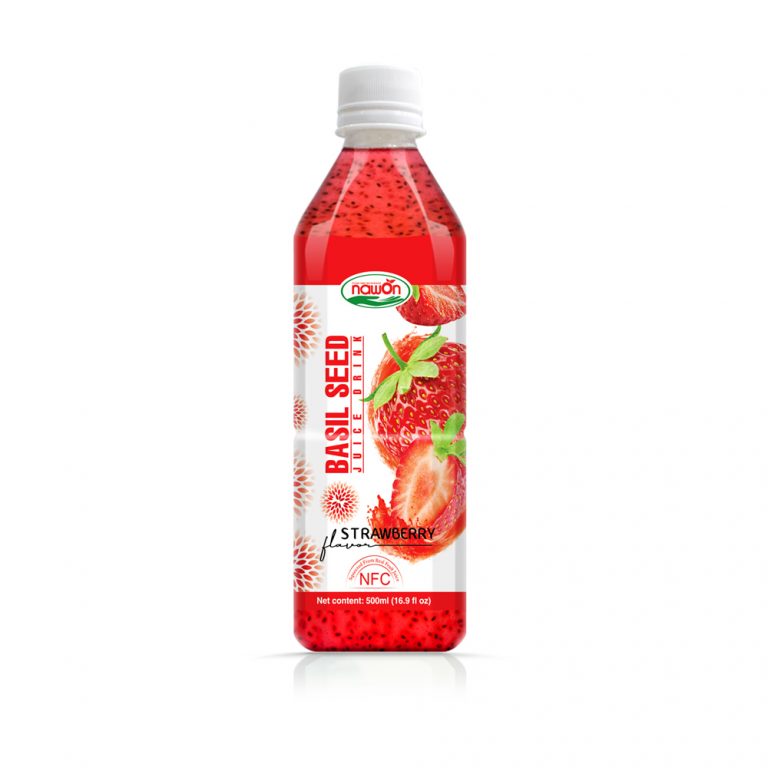 16.9 fl oz NAWON NFC Bottle Basil Seed Drink with Strawberry