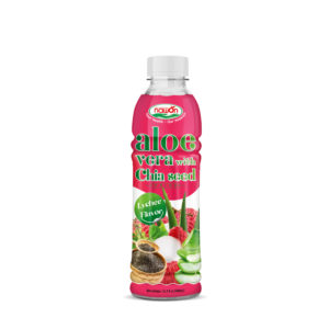 Bottle 500 ml 16 9 fl oz aloe vera drink with chia seeds and lychee flavor nawon
