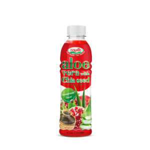 Bottle 500 ml 16 9 fl oz aloe vera drink with chia seeds and pomegranate flavor nawon