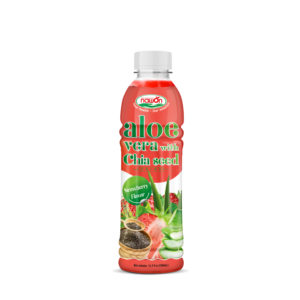 Bottle 500 ml 16 9 fl oz aloe vera drink with chia seeds and strawberry flavor nawon