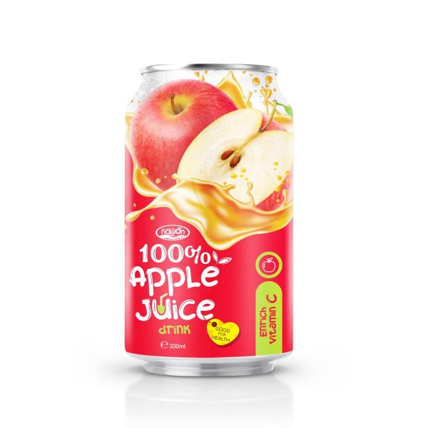 330ml NAWON Canned 100 Apple Juice Drink Enrich Vitamin C