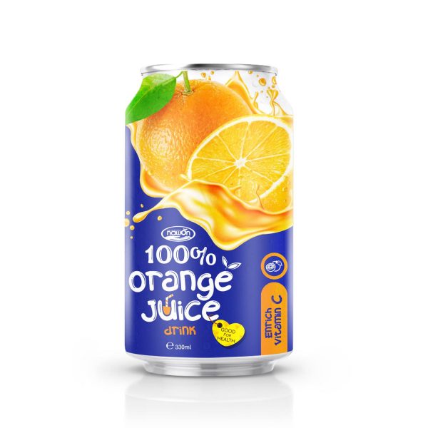 330ml NAWON Canned 100 Orange Juice Drink Enrich Vitamin C