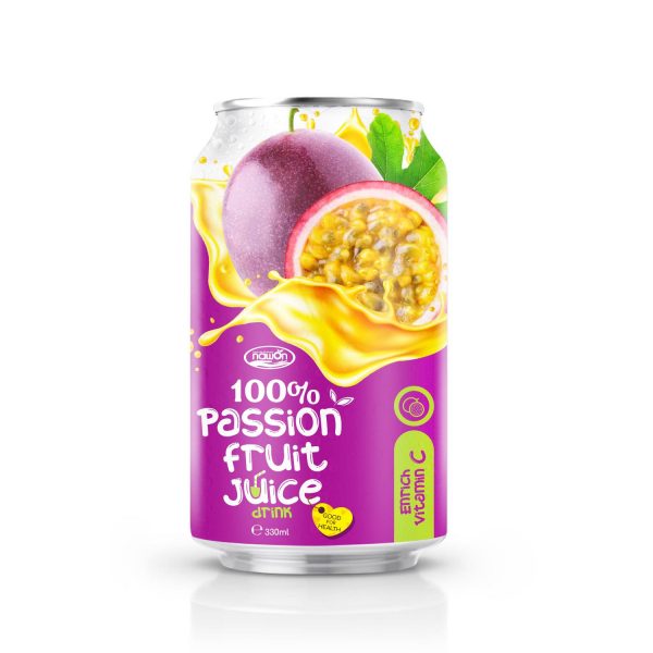 330ml NAWON Canned 100 Passion Juice Drink Enrich Vitamin C