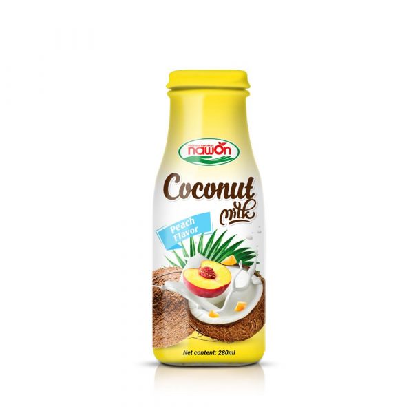 Coconut Milk with Peach Flavor 280ml (Packing: 24 Bottles/ Carton)