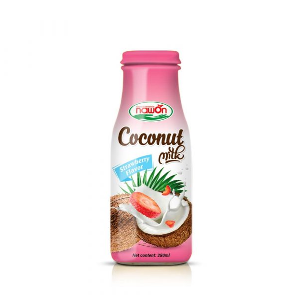 Coconut Milk with Strawberry Flavor 280ml (Packing: 24 Bottles/ Carton)