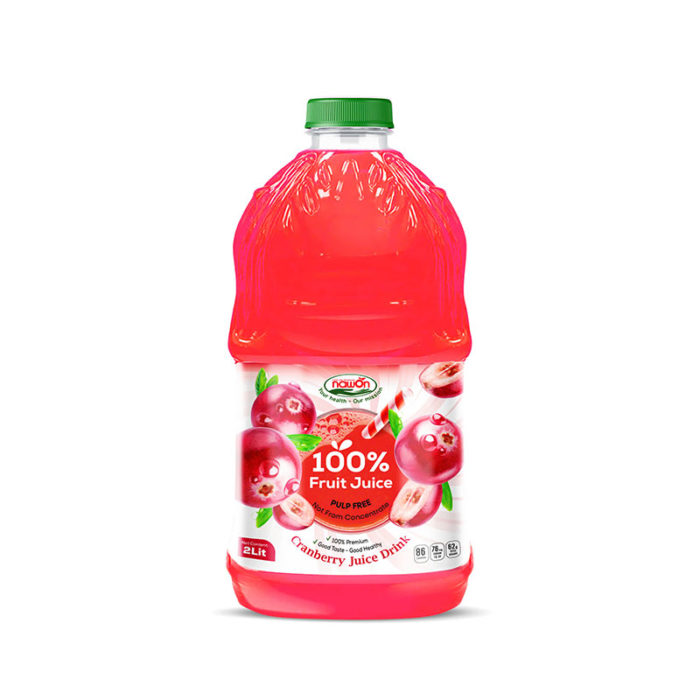 Can 2000ml 100 cranberry fruit juice with pulp free