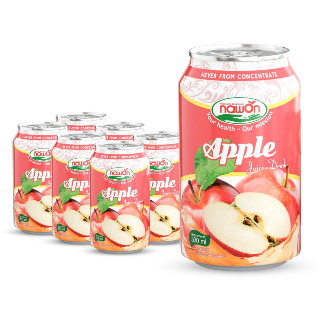 330ml apple juice in can brand nawon