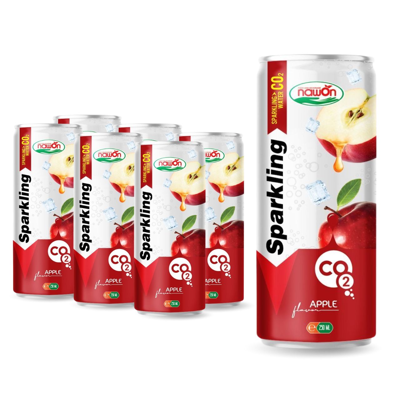 sparkling apple flavor drink 250ml can