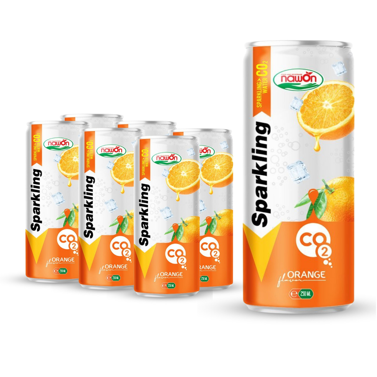 Sparkling orange flavor drink 250ml can