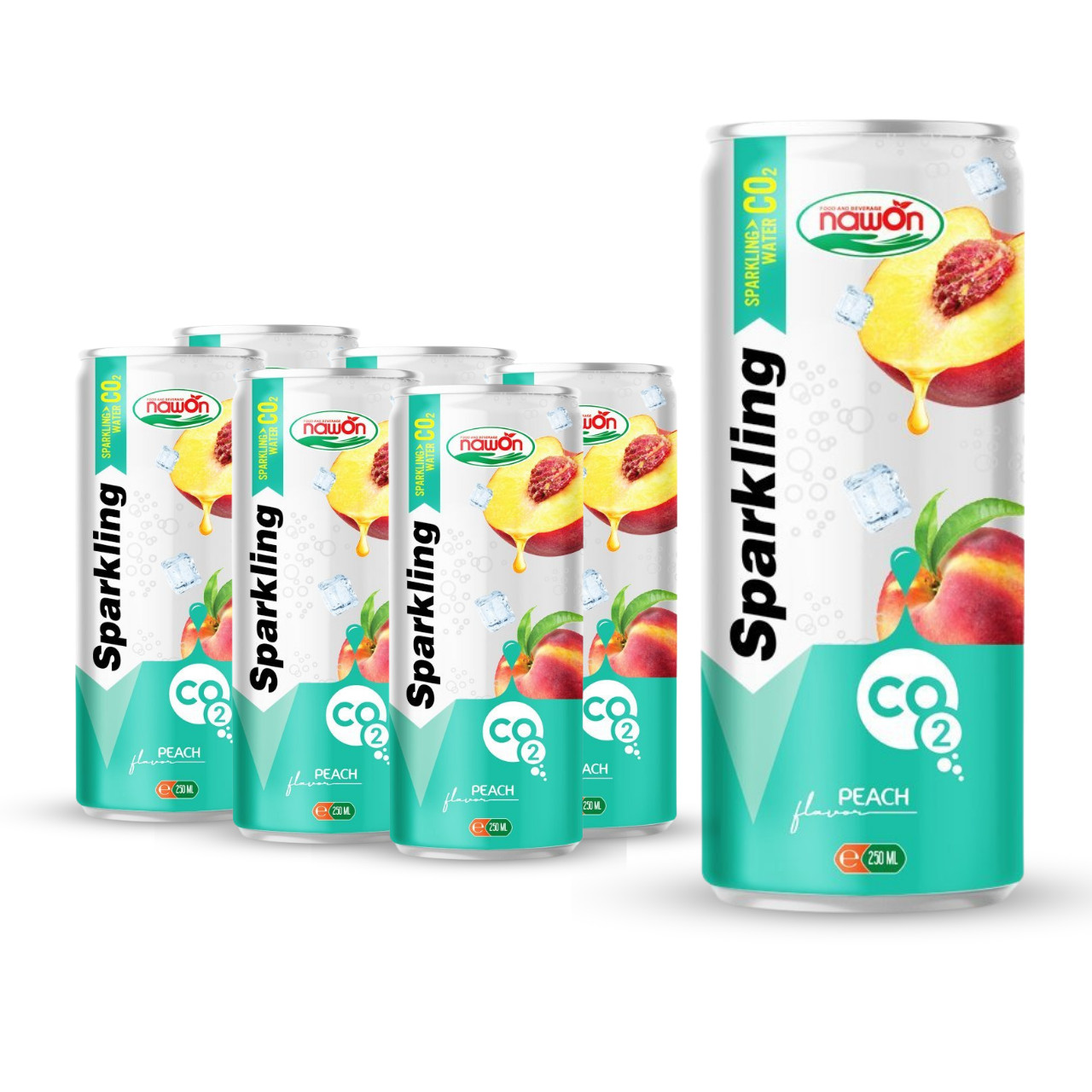Sparkling peach flavor drink 250ml can