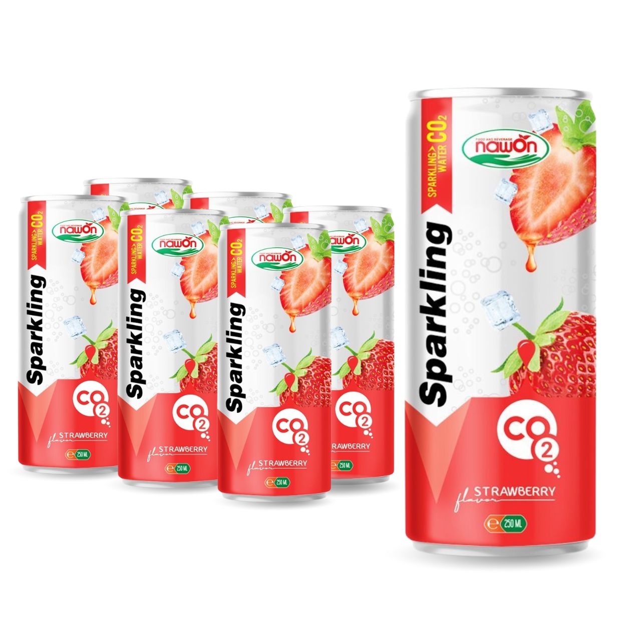 sparkling strawberry flavor drink 250ml can