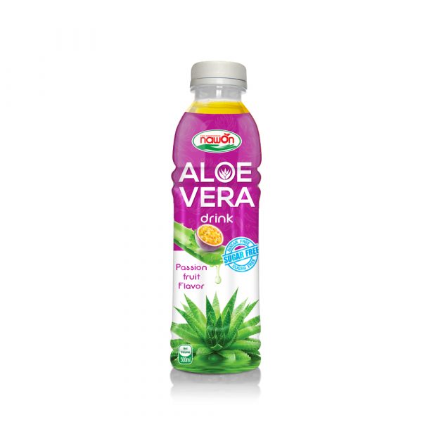Aloe Vera Drink with Passion Fruit Flavor Sugar Free 500ml (Packing: 24 Bottles/ Carton)