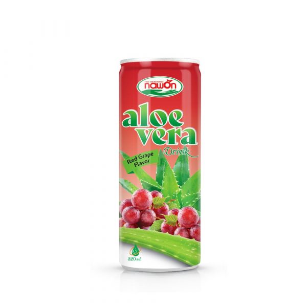 Aloe Vera Drink with Red Grape Flavor 320ml (Packing: 24 Cans/ Tray)
