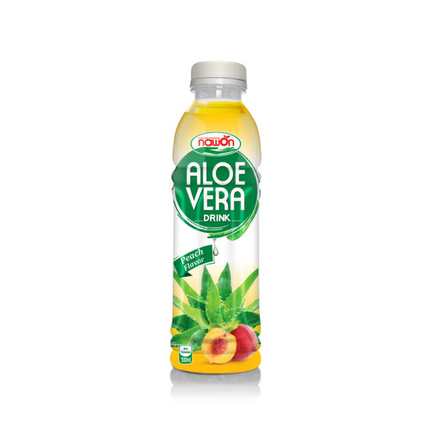 Bottle 500ml aloe vera juice with peach flavor