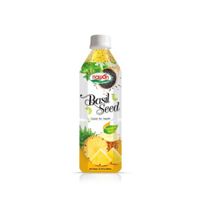 Basil Seed with Pineapple Flavor Drink 500ml (Packing 24 Bottles Carton)