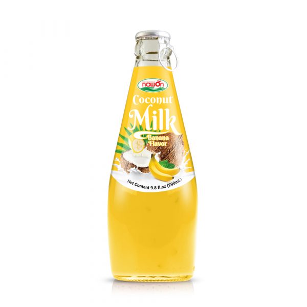 Coconut Milk with Banana Flavor 290ml (Packing 24 Bottles Carton)