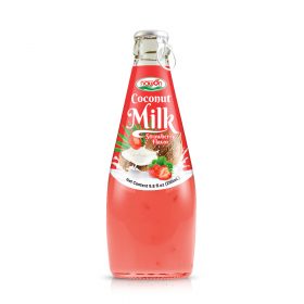 Coconut Milk with Strawberry Flavor 290ml (Packing 24 Bottles Carton)