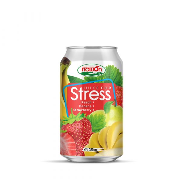 Peach + Banana + Strawberry Juice Drink Stress 330ml (Packing 24 Can Carton)