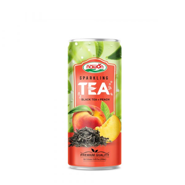 Sparkling Black Tea + Peach Drink 250ml (Packing: 24 Can/ Carton)