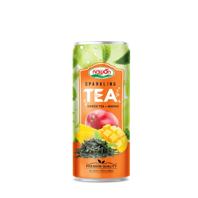 Sparkling Green Tea + Mango Drink 250ml (Packing 24 Can Carton)