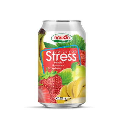 Peach + banana + strawberry juice drink stress | can, 330 ml
