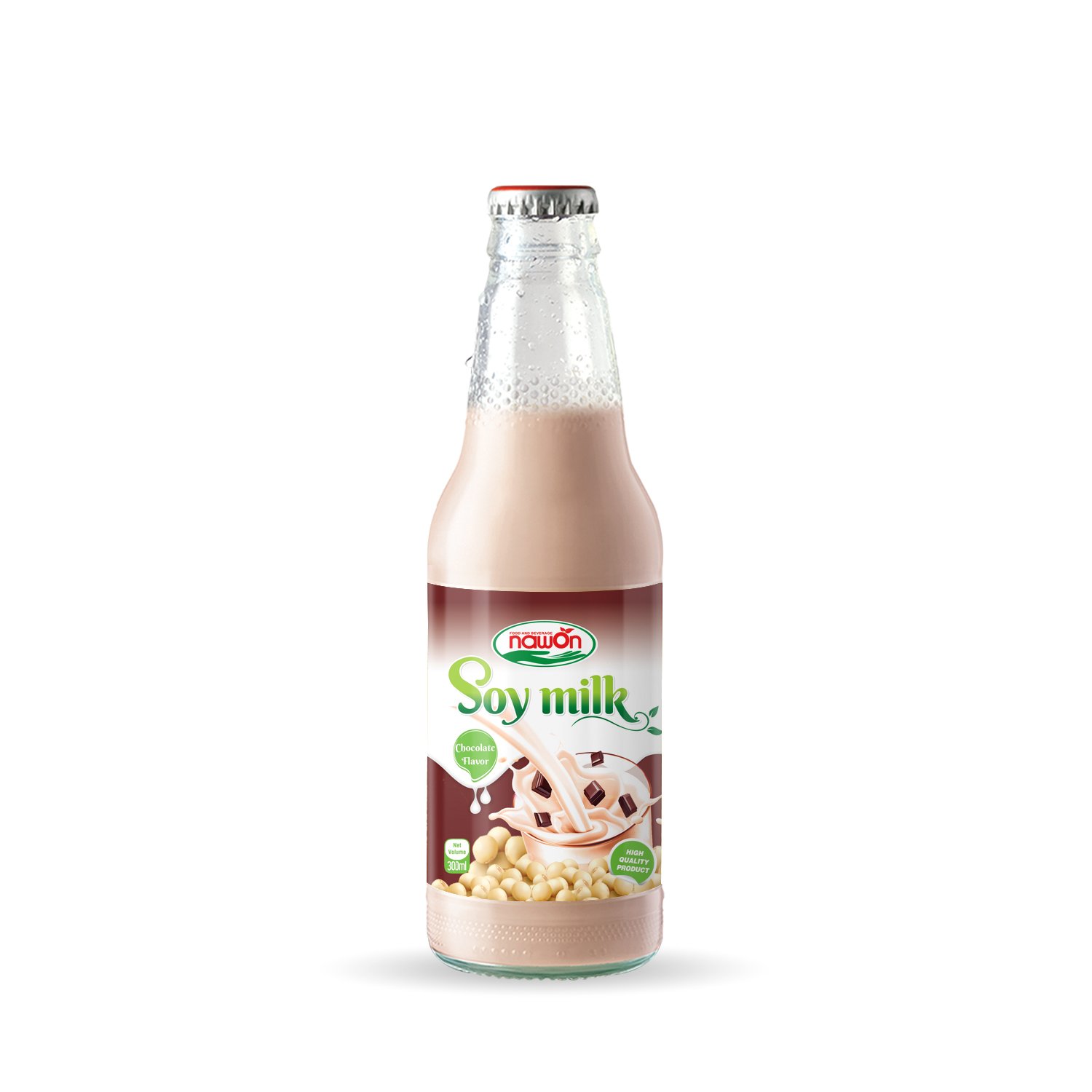300ml soy milk chocolate flavor glass bottle (Packing: 24 Bottles/ Carton)