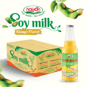 300ml soy milk mango glass bottle