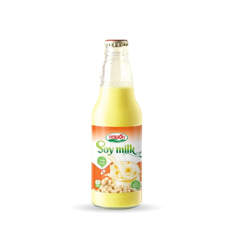 300ml soy milk mango glass bottle
