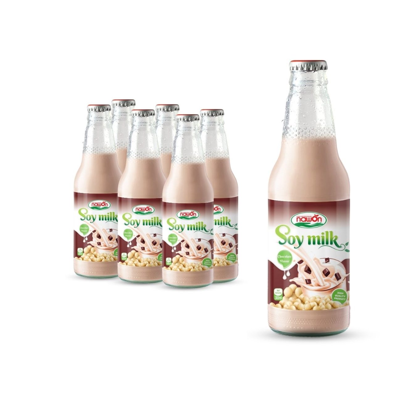 glass bottle 300 ml 10 15 fl oz soy milk with chocolate flavor (1)