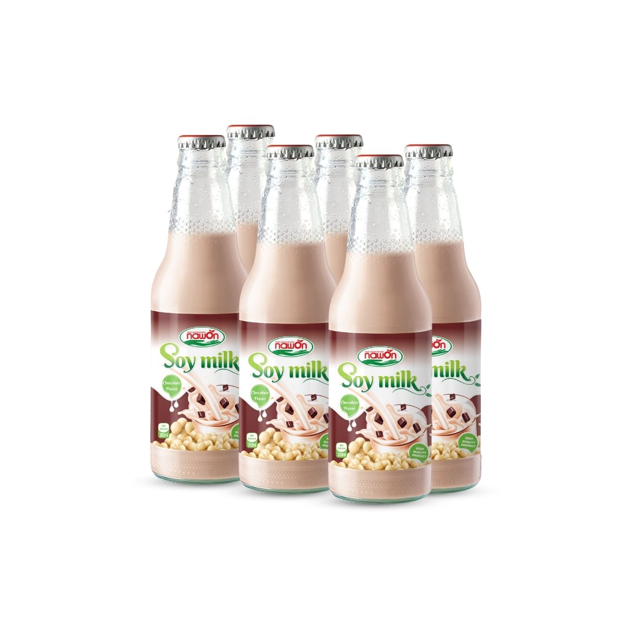 glass bottle 300 ml 10 15 fl oz soy milk with chocolate flavor (2)