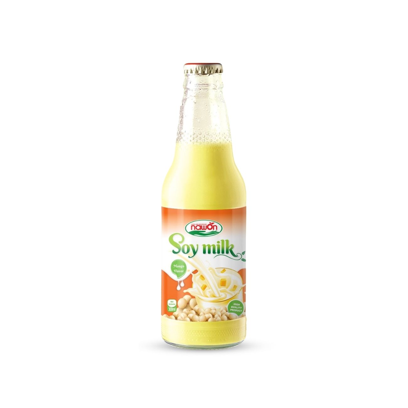 Glass bottle 300 ml 10 15 fl oz soy milk with mango flavor 3