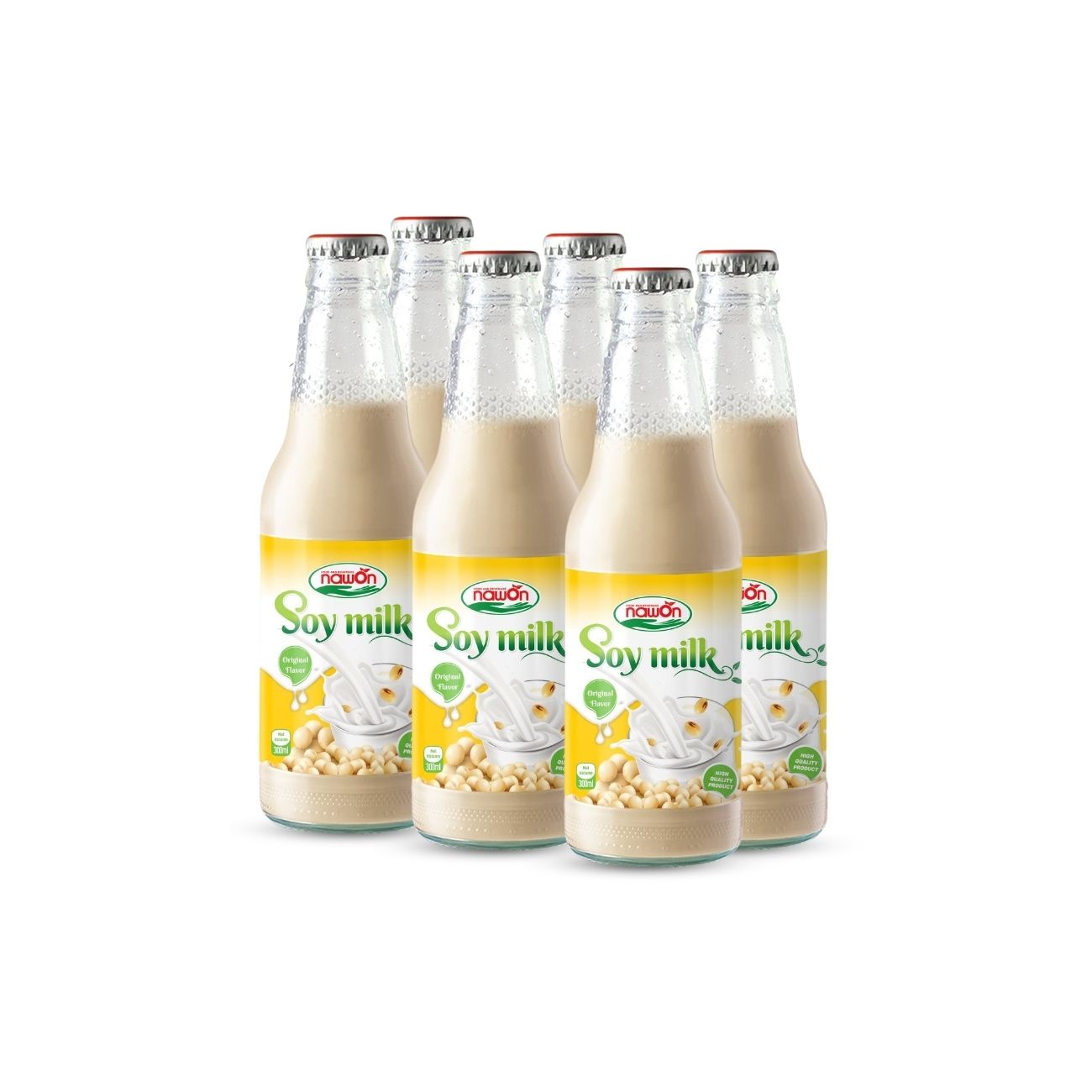 Glass bottle 300 ml 10 15 fl oz soy milk with original flavor (2)