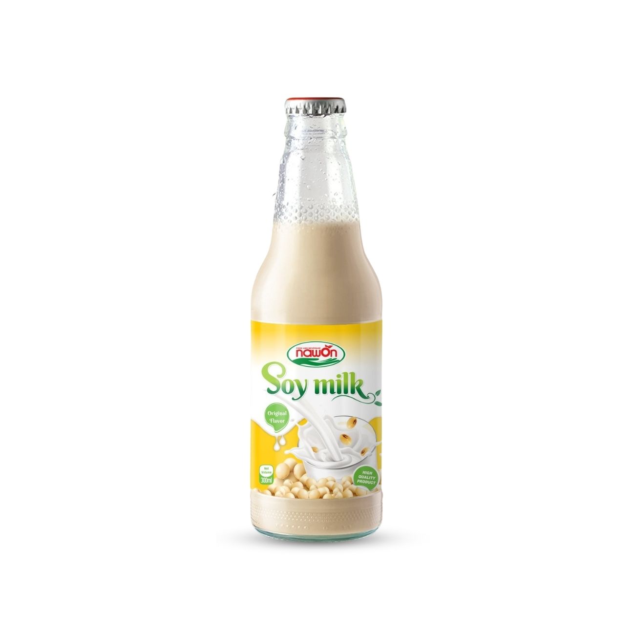 Glass bottle 300 ml 10 15 fl oz soy milk with original flavor (3)