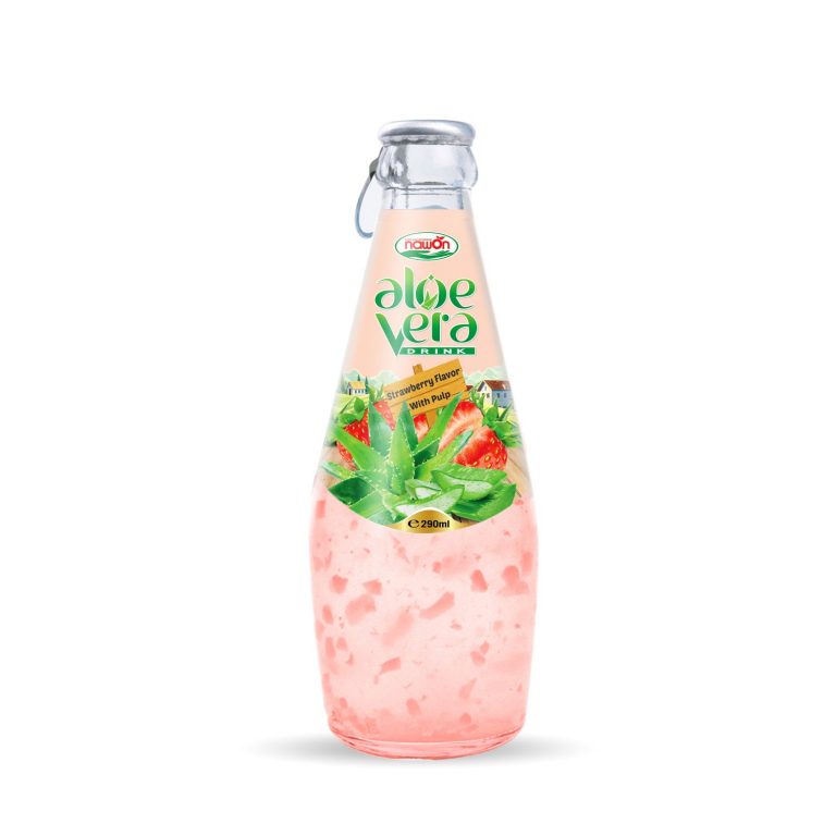Aloe vera drink strawberry flavor with pulp 290ml
