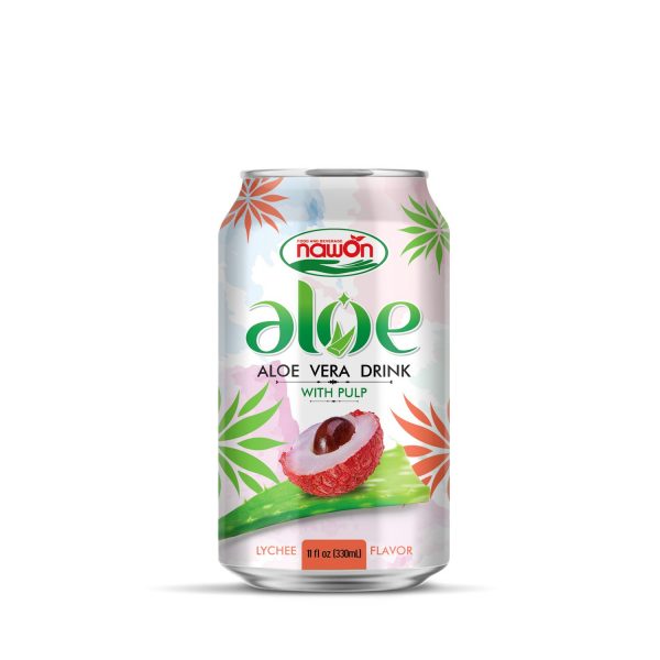 Aloe vera drink with pulp lychee flavor