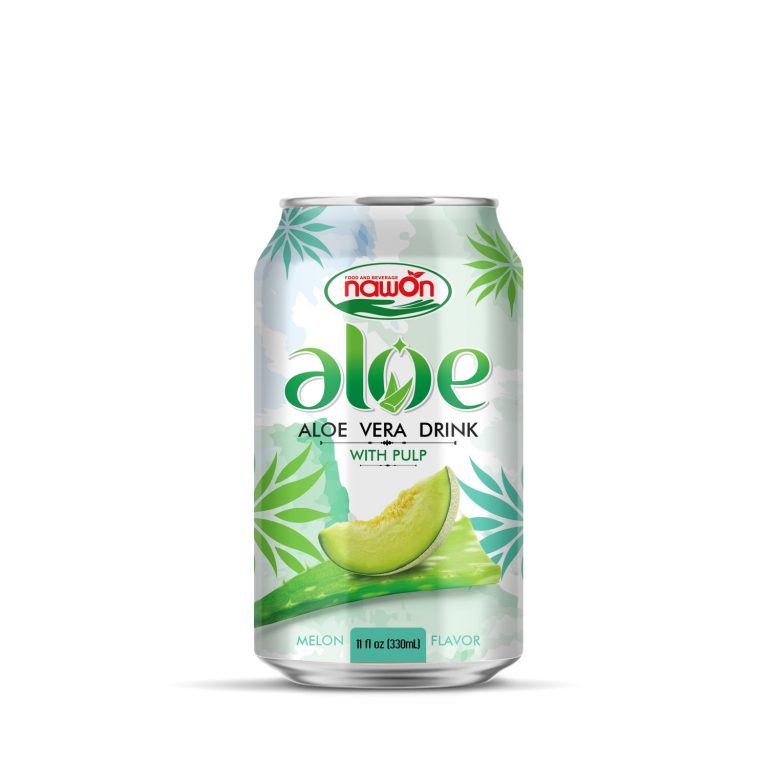 Aloe vera drink with pulp melon flavor