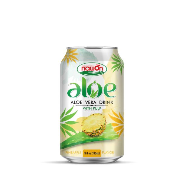 Aloe vera drink with pulp pineapple flavor