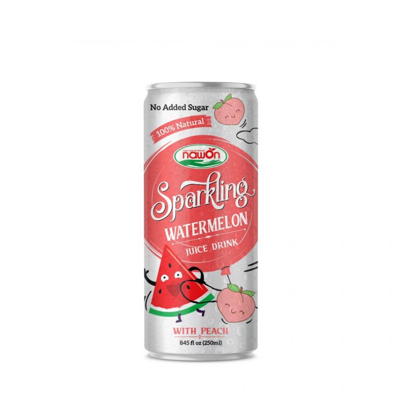 Sparkling water melon juice drink with peach