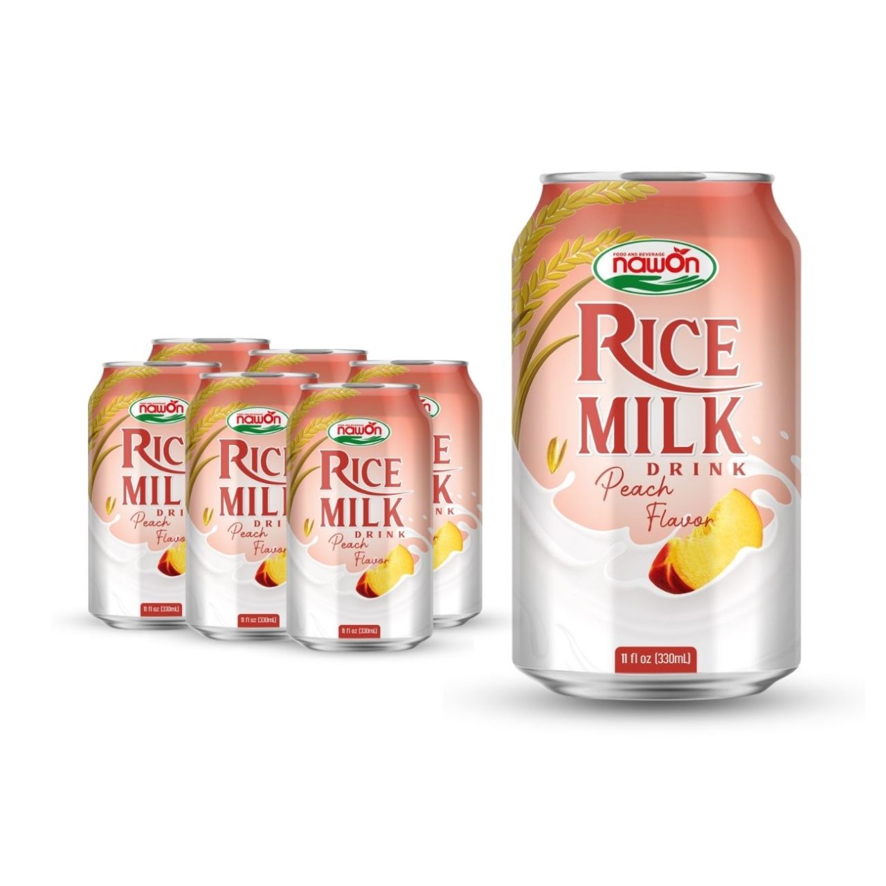 Can 330 ml 11 18 fl oz smooth rice milk drink with natural peach flavor standard (1)