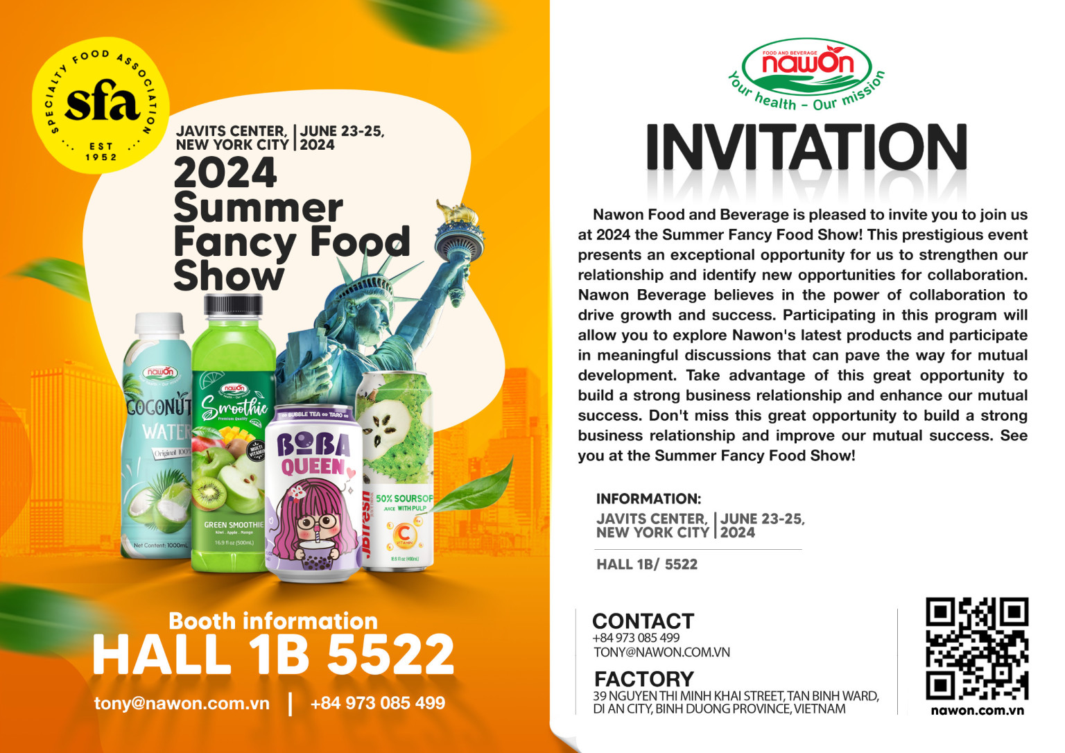 Join nawon at the summer fancy food show 2024